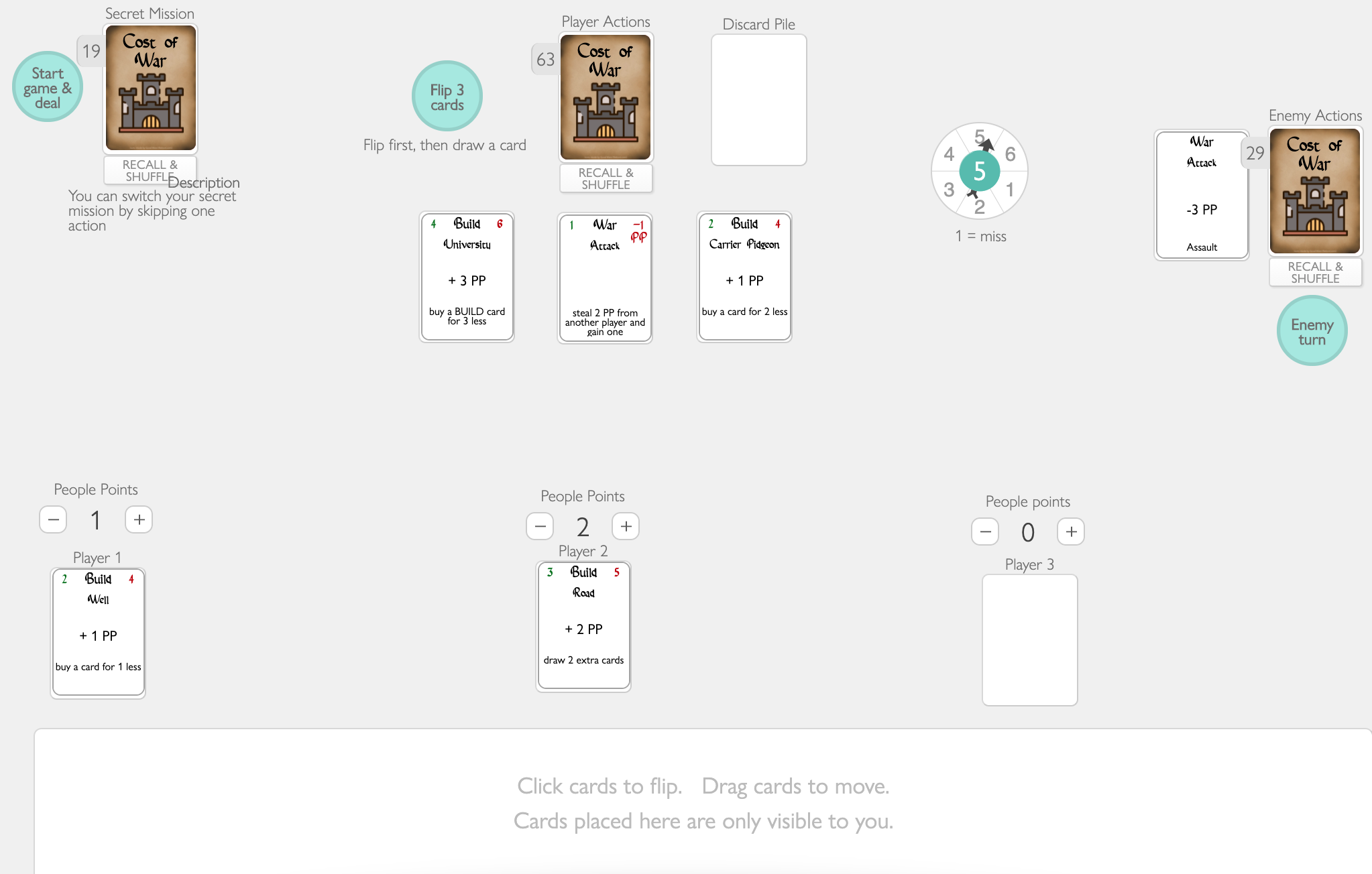 First prototype game in Playingcards.io
